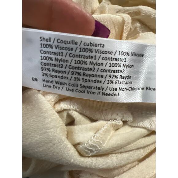 Vinatge B.O.G. Womens Viscose Embroidery Hi Cut Women Bodysuit Ivory Size Small - Picture 11 of 11